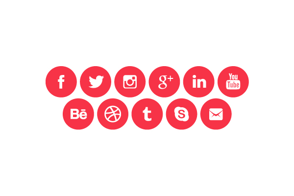 social media round logos vector