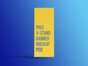 Free X-Stand Banner Mockup