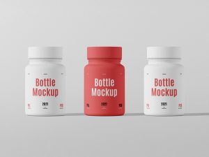 free mini plastic bottle mockup