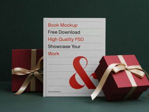 Free standing book mockup