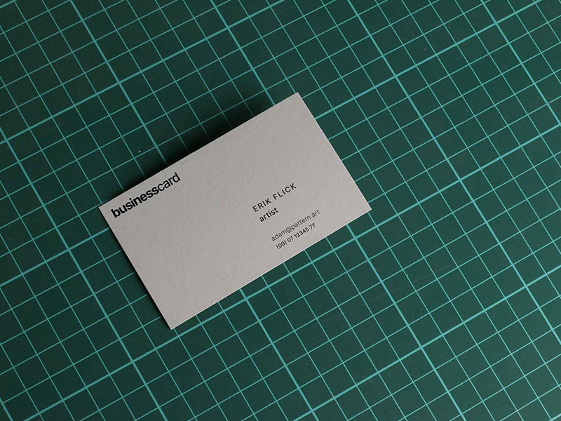 Free Business Card on Cutting Mat Mockup