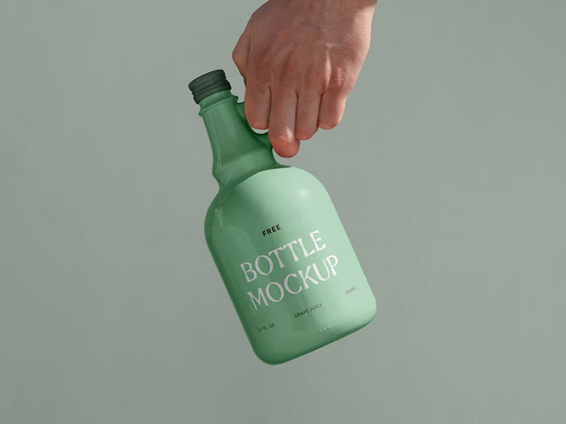 Free Ceramic Bottle Mockup