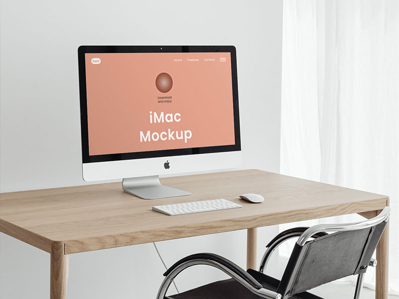 Free Home Office iMac Mockup