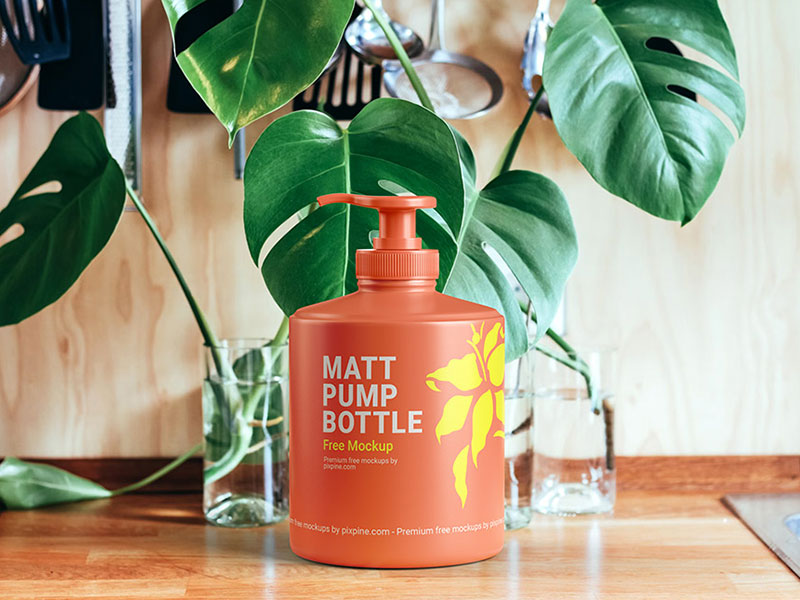 Free Matt Pump Bottle Mockup