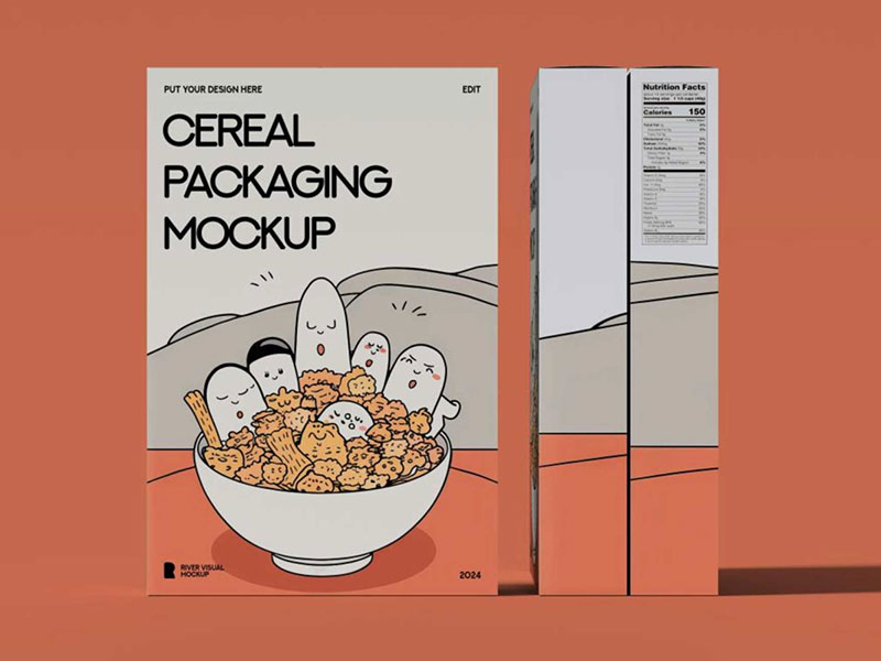 Free Cereal Box Mockup